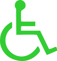 wheelchair symbol in green