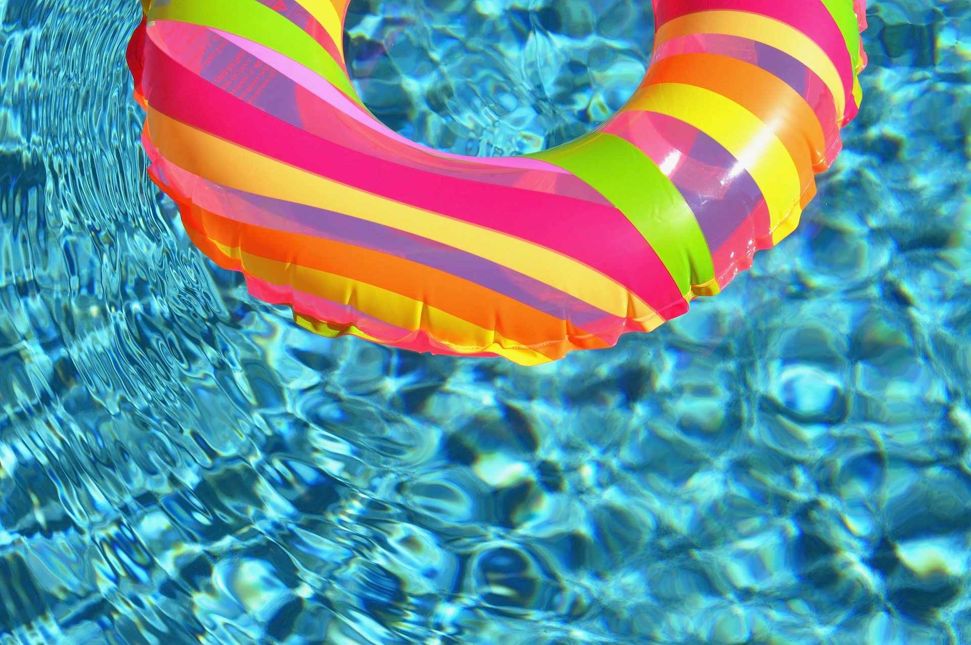 A blow-up swimming ring in a pool
